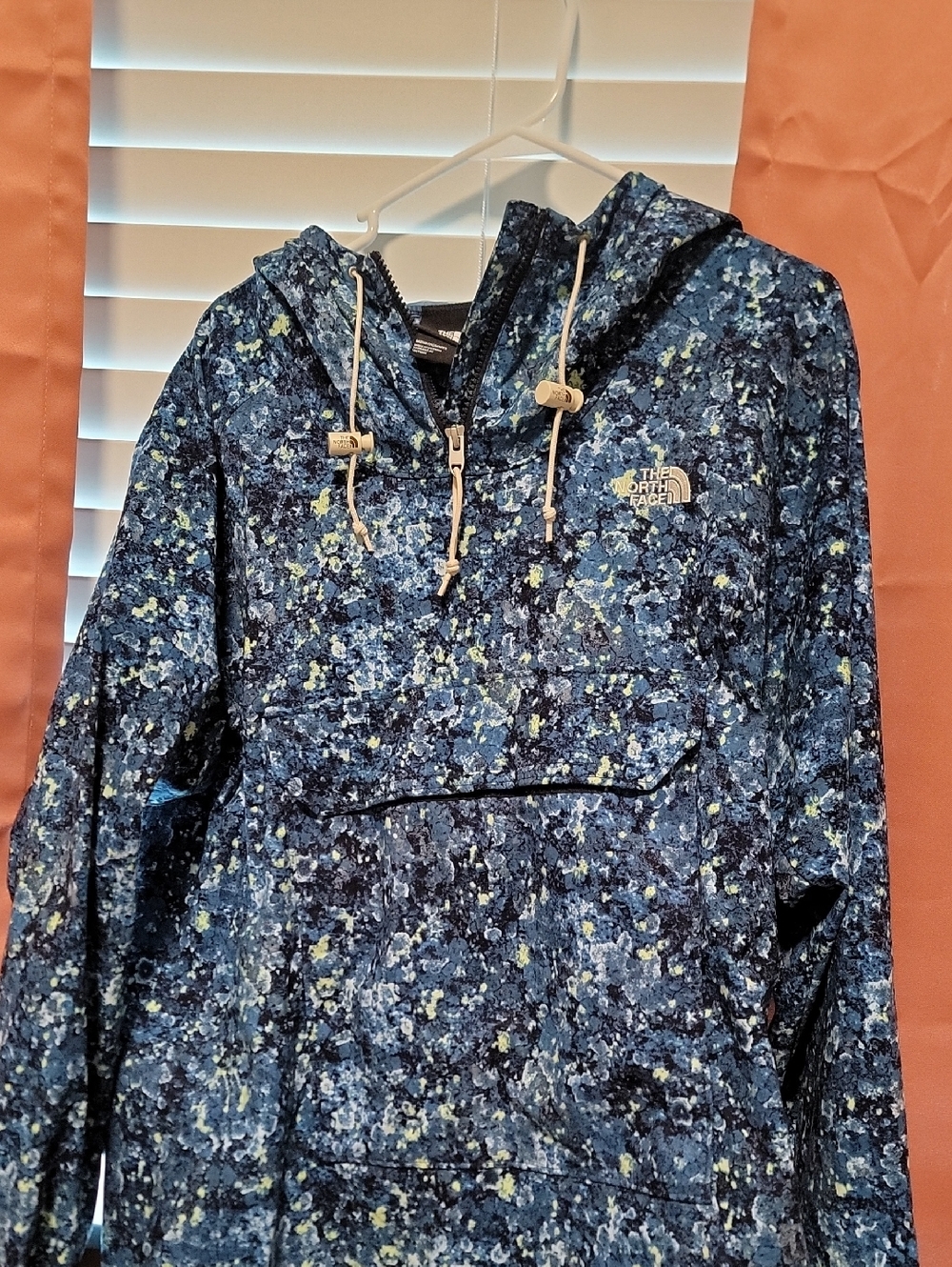 The North Face Navy and Lime Speckled Half-Zip Anorak Pullover